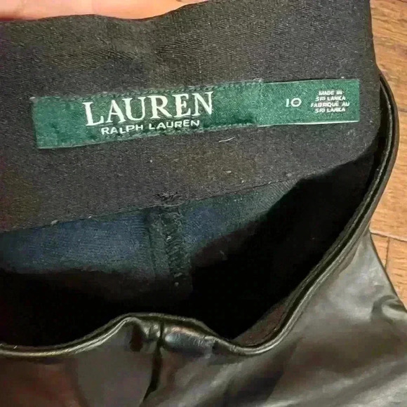 LAUREN RALPH LAUREN faux leather high rise  size 10 - Picture 6 of 8